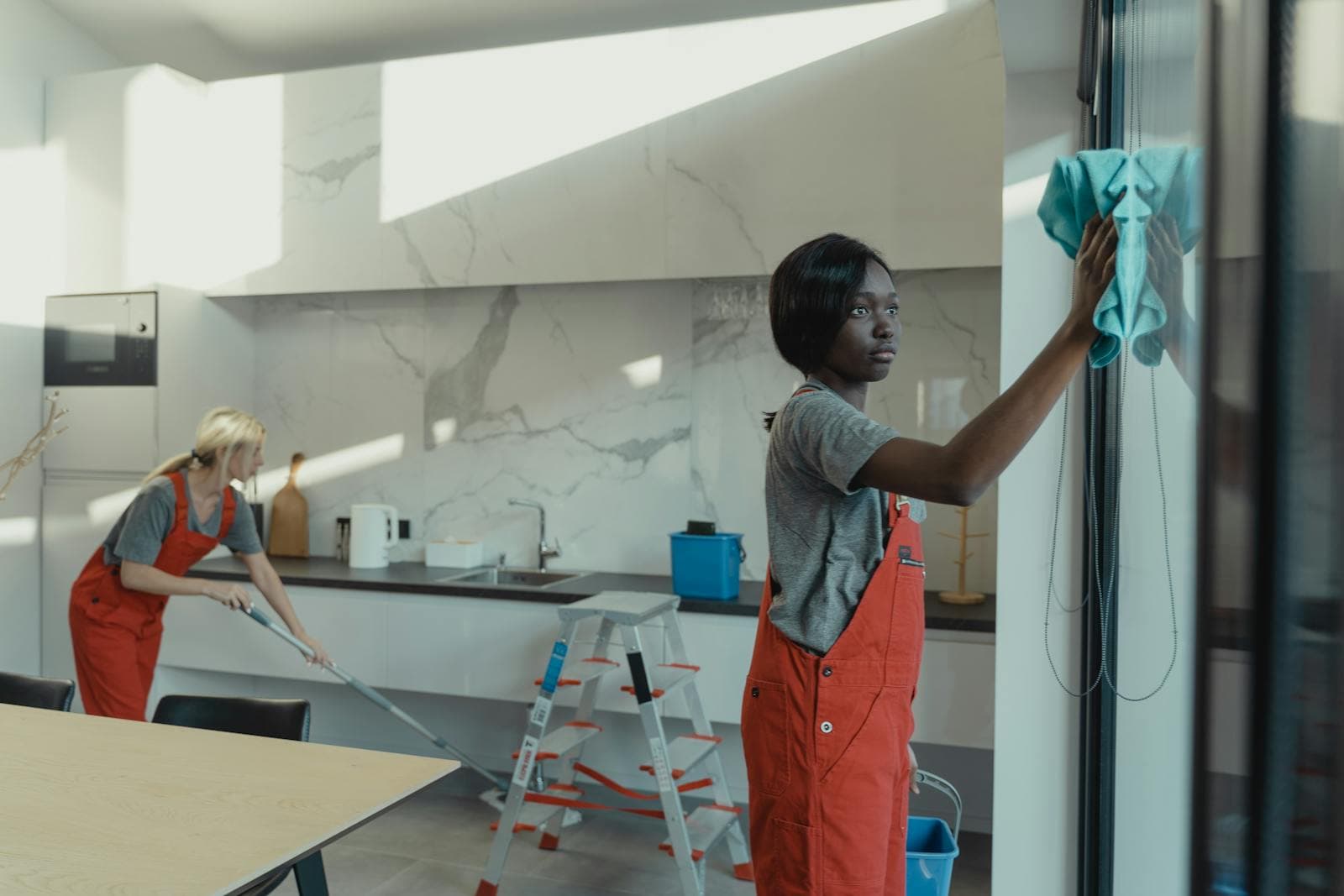 Routine whole-home cleaning in progress